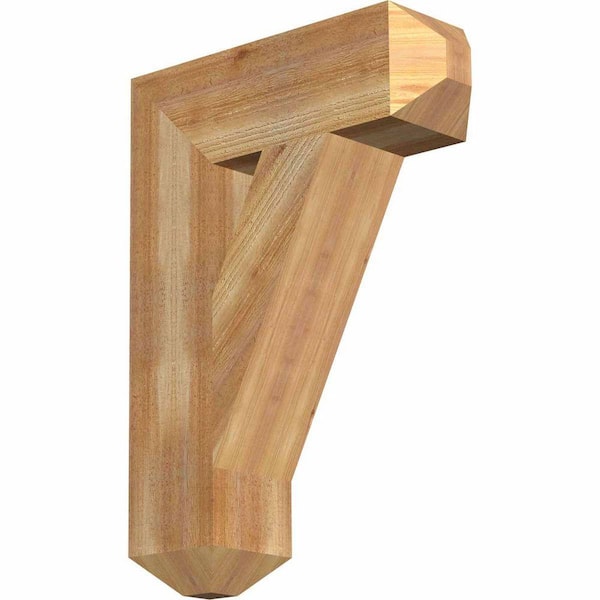 Ekena Millwork 6 in. x 28 in. x 20 in. Western Red Cedar Traditional Craftsman Rough Sawn Bracket