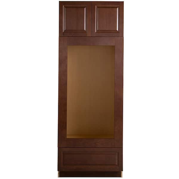 Hampton Bay Benton Ready-to-Assemble 33x90x24.6 in. Base Double Oven Cabinet in Amber