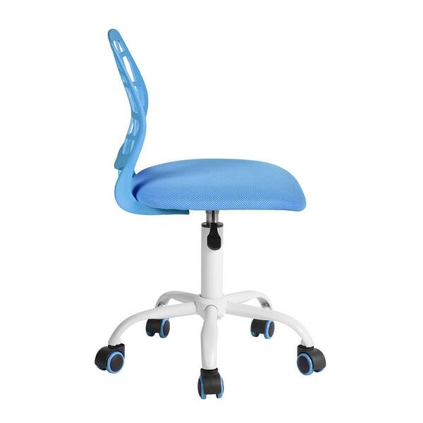 blue plastic office chair