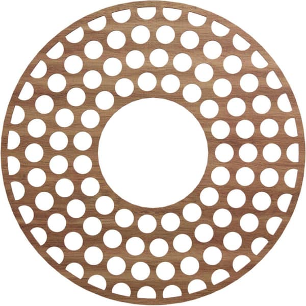 Ekena Millwork 0.375 in. x 28 in. x 28 in. Wood (Walnut) Medallion Moulding