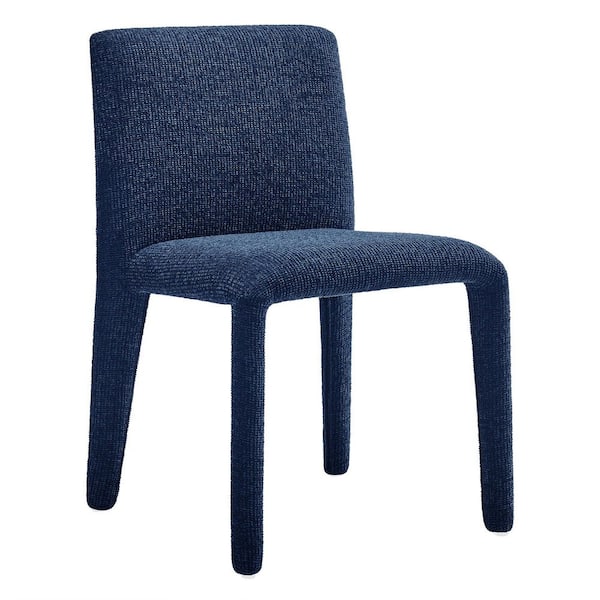 Rhodes Fully Upholstered Dining Chair in Navy-Chenille Fabric Accent Chair for Living Room