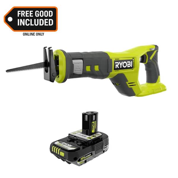ONE+ 18V Cordless Reciprocating Saw with 2.0 Ah Lithium-Ion HIGH PERFORMANCE Battery