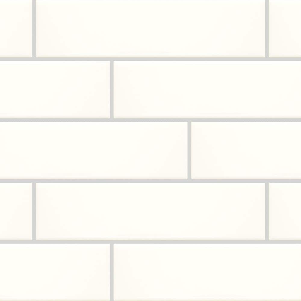 Restore Bright White 2 in. x 4 in. Glossy Ceramic Wall Tile Sample