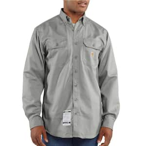 Men's Regular Large Gray FR Classic Twill Long Sleeve Shirt
