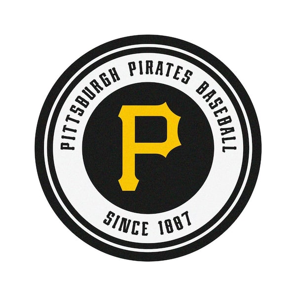 FANMATS MLB Pittsburgh Pirates Black 2 ft. x 2 ft. Round Area Rug 18147 -  The Home Depot