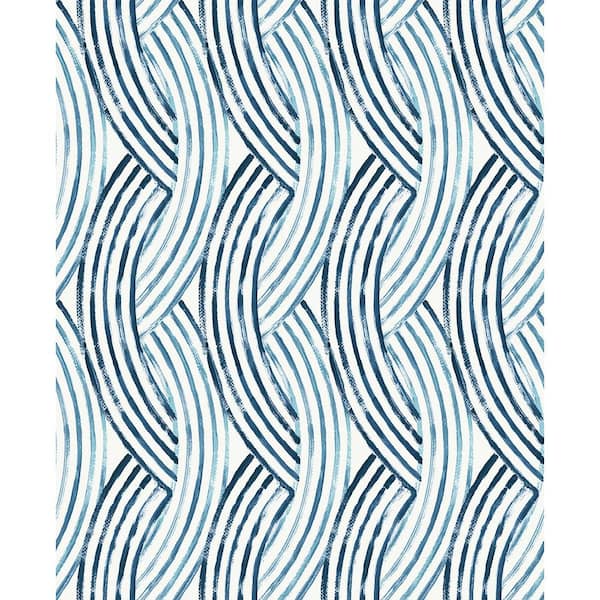 A-Street Prints Zamora Blue Brushstrokes Paper Strippable Roll (Covers 56.4 sq. ft.)