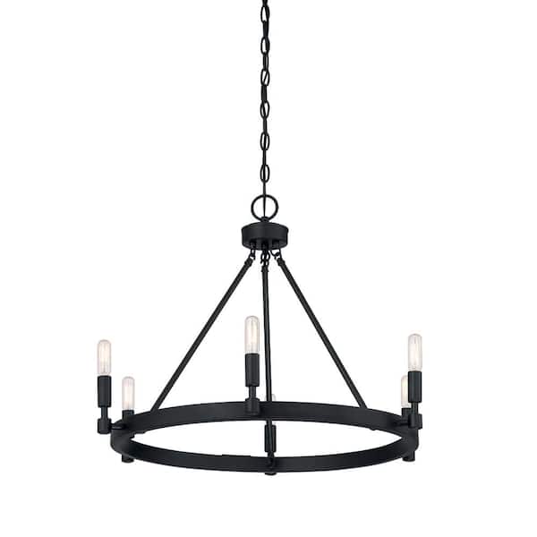 Designers Fountain Fiora 6-Light Rustic Black Chandelier For Dining Rooms