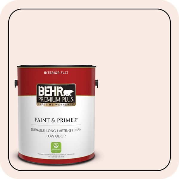 BEHR PREMIUM PLUS 1 gal. #190E-1 Light Rosebeige Flat Low Odor Interior Paint & Primer