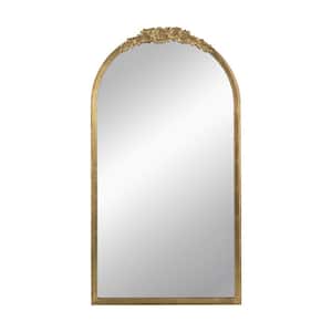 55.5 in. H x 18.9 in. W Arch Wood Gold Modern Framed Decorative Mirror