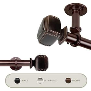 Bennett Ceiling 28 in. - 48 in., 1 in. Dia Single Curtain Rod/ Room Divider in Bronze