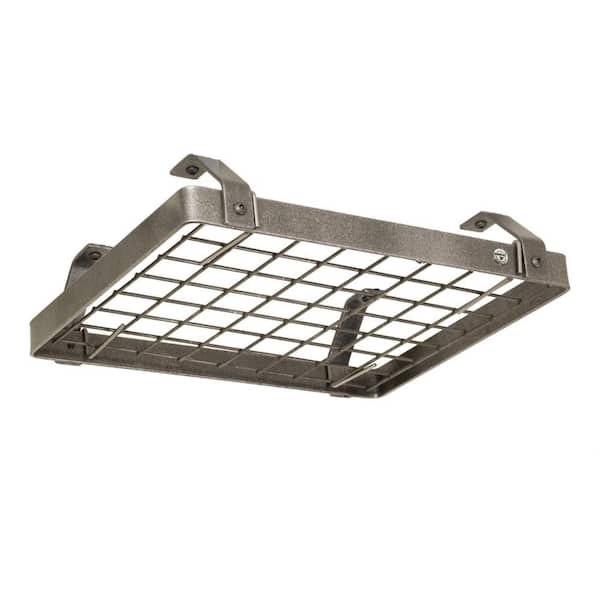 Handcrafted Low-Ceiling Square with 6 Hooks Hammered Steel