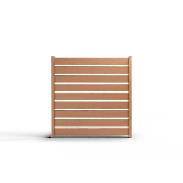 Natures Composites Composite Modern Horizontal Semi-Privacy Full Size Fence (6 ft. H x 6 ft. W) Timber Brown