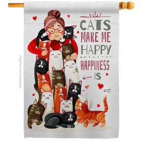 28 in. x 40 in. Crazy Cat Lady House Flag Double-Sided Readable Both Sides Animals Decorative