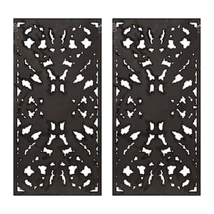 2-Piece Wood (MDF) Distressed Carved Wall Art Decoration Set