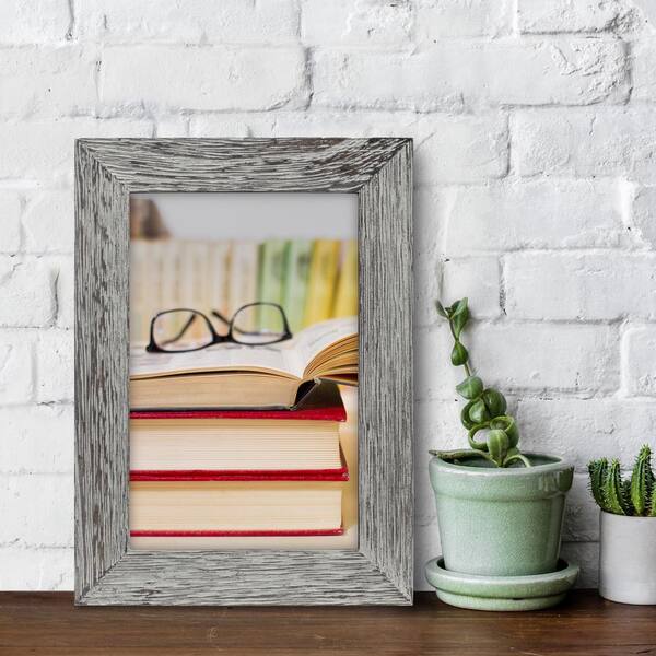 Malden 4 x 6 GRAY RIDGE LINEAR WOOD PICTURE FRAME - 4 PACK 40003