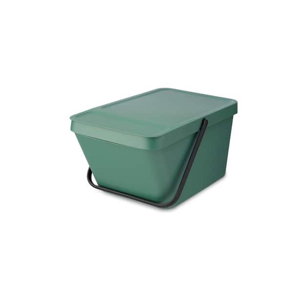 Brabantia Sort and Go Stackable 5.3 Gal. (20 l) Fir Green Plastic Recycling Bin