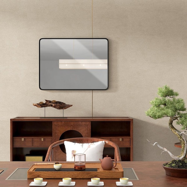 Unbranded 40 in. W x 30 in. H Rectangle Frame Black Wall Mirror, Decorative Mirror, 5-Layer Float Technology Mirror for Bathroom