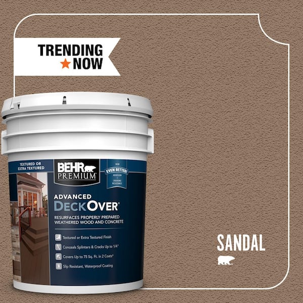 BEHR Premium Advanced DeckOver 5 gal. #SC-121 Sandal Textured Solid Color Exterior Wood and Concrete Coating