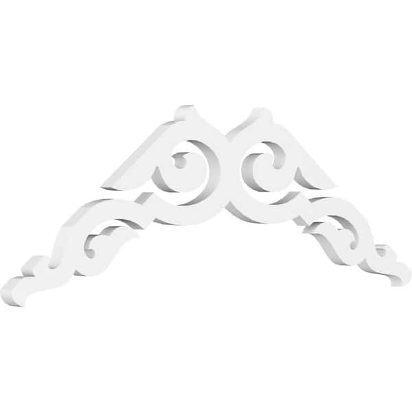 Ekena Millwork 1 in. x 36 in. x 13-1/2 in. (9/12) Pitch Rotherham Gable Pediment Architectural Grade PVC Moulding