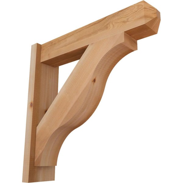 Ekena Millwork 6 in. x 24 in. x 24 in. Western Red Cedar Fuston Craftsman Smooth Outlooker