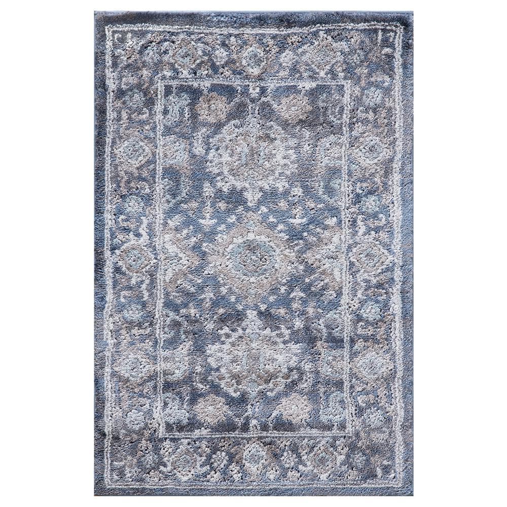 Dahliya Blue Doormat 2 ft. x 3 ft. Area Rug