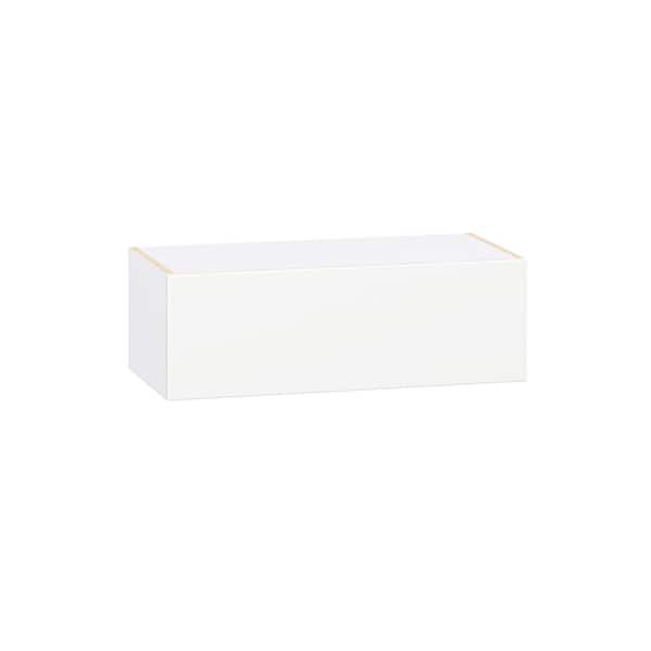 Timberline 30 in. W x 14 in. D x 10 in. H Assembled Slab Wall Bridge Kitchen Cabinet in Bright White with Lift Up Door