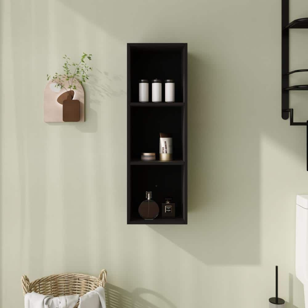 12 in. Unassembled Plywood Bathroom Storage Wall Cabinet in Black Chestnut price history on PriceWatchPro