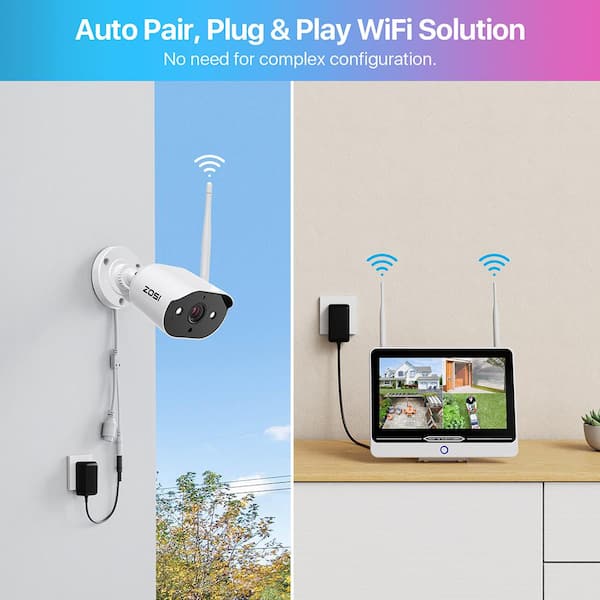 ZOSI 8-Channel 3MP 1TB NVR Security Camera System with 4 WiFi
