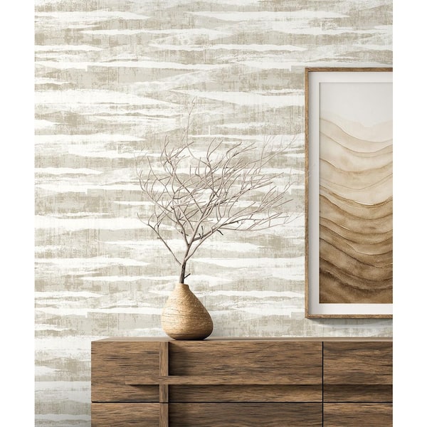 57.5 sq. ft. Latte Nebulite Abstract Unpasted Non-Woven Paper Wallpaper Roll