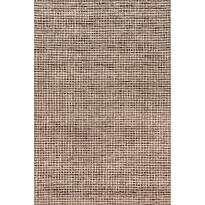 nuLOOM Melrose Checked Wool Brown 4 ft. x 6 ft. Area Rug SPCR01A-406 ...