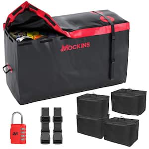 15 cu. ft. Waterproof Cargo Carrier Bag 48 in. x 31 in. x 18 in. Hitch Cargo Bag and 4-Pack Cubes, Red