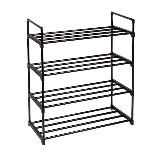Honey-Can-Do 29.13 in. H 16-Pair Black Steel Shoe Rack SHO-09593 - The Home  Depot