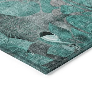 Chantille ACN558 Teal 2 ft. 6 in. x 3 ft. 10 in. Machine Washable Indoor/Outdoor Geometric Area Rug