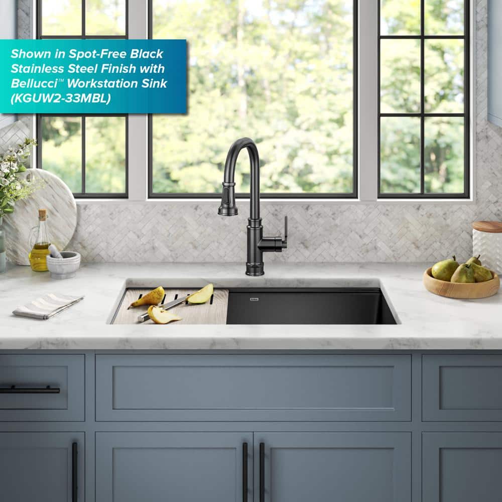 Chrome Industrial Pull-Down Single Handle Kitchen Faucet