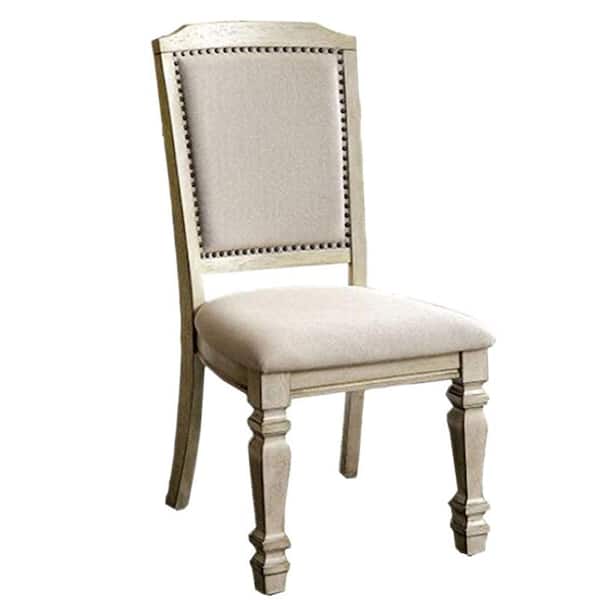 William's Home Furnishing HOLCROFT Antique White and Ivory Transitional Style Side Chair