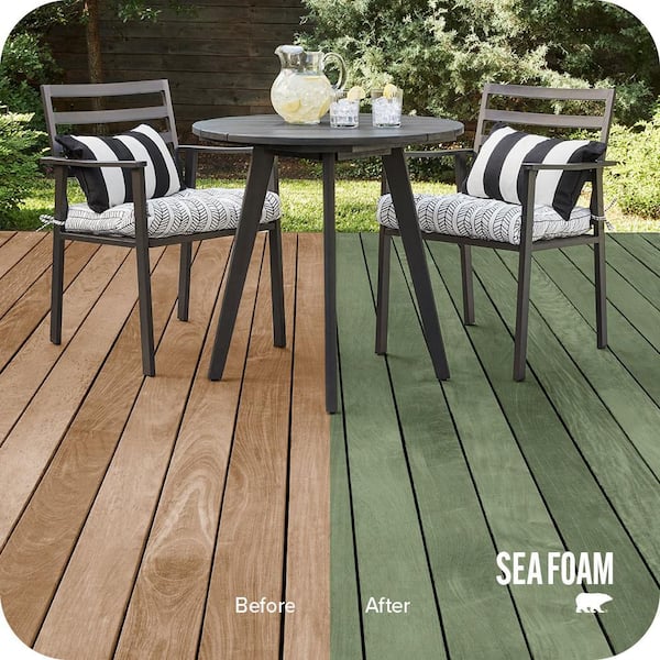 1 qt. #ST-132 Sea Foam Semi-Transparent Waterproofing Exterior Wood Stain and Sealer