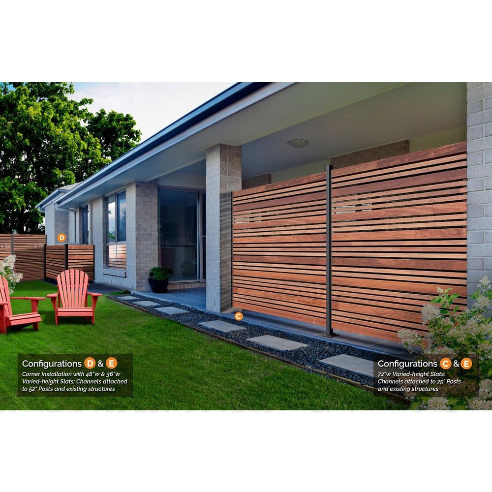 72” Galvanized Steel Adjustable Slat Fence Frame Kit