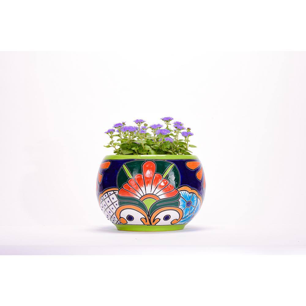 Talavera Multicolor Ceramic Round Indoor Outdoor Planter