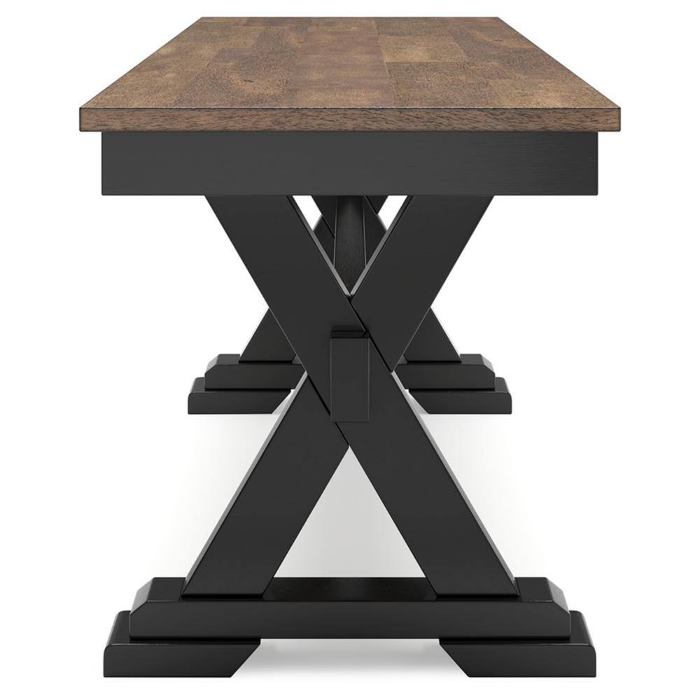 Wildenauer 48" Black and Brown Wood Dining Bench