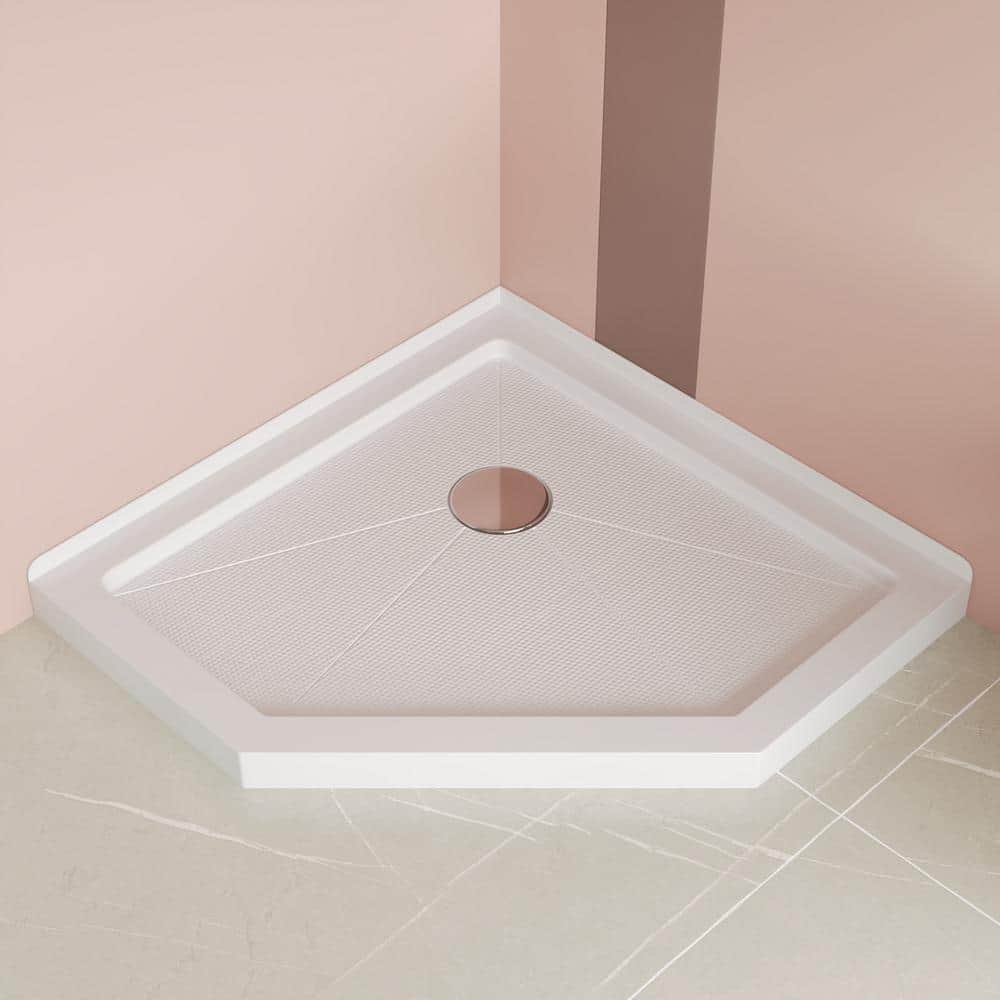 White 36" x 36" Neo-Angle Acrylic Shower Base