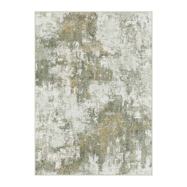 HaiiMeid South Star Beige/Gray 5 ft. x 7 ft. Washable Modern Abstract Area Rug