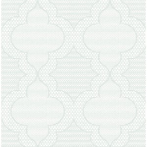 Blue Ernest Quilted Quatrefoil Wallpaper Sample