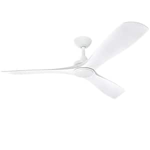 52 in. Indoor White Flush Mount Ceiling Fan with Light, Integrated LED Low Profile Ceiling Fan with Remote
