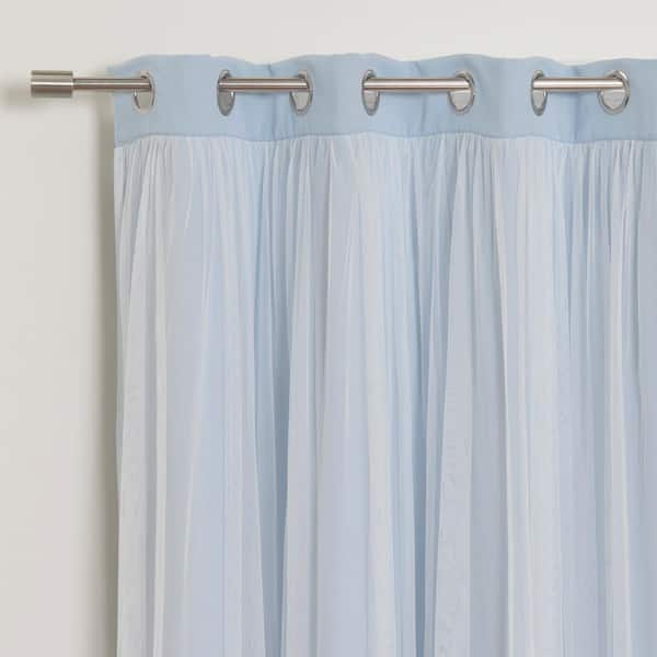 Best Home Fashion Sky Blue Grommet Blackout Curtain - 80 in. W x 96 in. L  GROM_WIDE-80X96-SKY.BLUE - The Home Depot