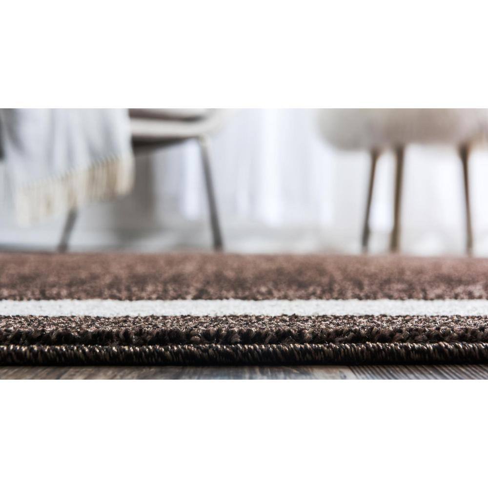 Tufted Brown/Ivory Synthetic Rectangular Easy-Care Rug