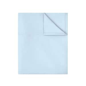 1-Piece Light Blue, Solid 100% Organic Cotton Sheets, Twin (74 in. x 105 in.), Smooth Breathable, Super Soft,Flat Sheet