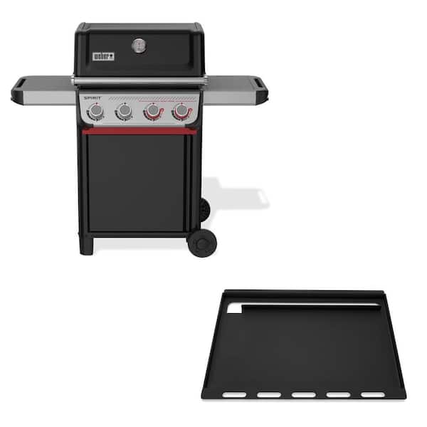 Spirit SB-E-425 4-Burner Liquid Propane Gas Grill with Sear Zone in Black with Rust-Resistant Griddle Insert