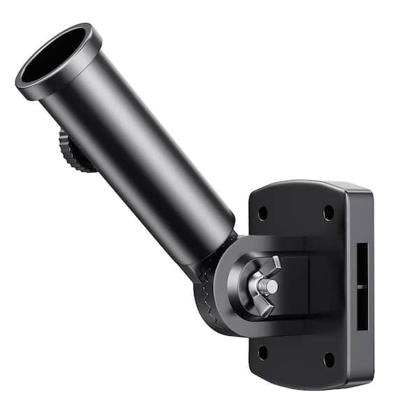 Adjustable 1 in. Premium Aluminum Alloy Multi-Angle Flag Pole Holder Black Outdoor Wall Mount Bracket