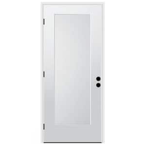 36 in. x 80 in. 1-Panel Left-Hand/Inswing Unfinished Primed White Fiberglass Prehung Front Door w/4-9/16 in. Jamb Size