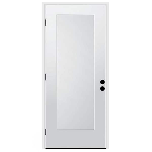 CODEL DOORS 36 in. x 80 in. 1-Panel Left-Hand/Inswing Unfinished Primed White Fiberglass Prehung Front Door w/6-9/16 in. Jamb Size